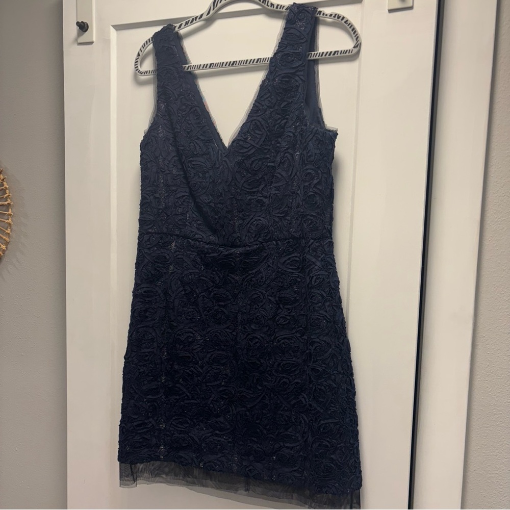 BCBG Maxazria Blue Lace Dress Size 12
